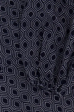 ZUSSS Jurkjes & Rokken*wikkeljurk met blockprint donkerblauw/grijs