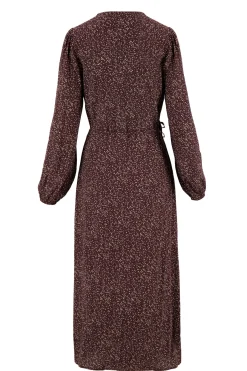 ZUSSS Jurkjes & Rokken*wikkeljurk met print chocoladebruin printchocoladebruin